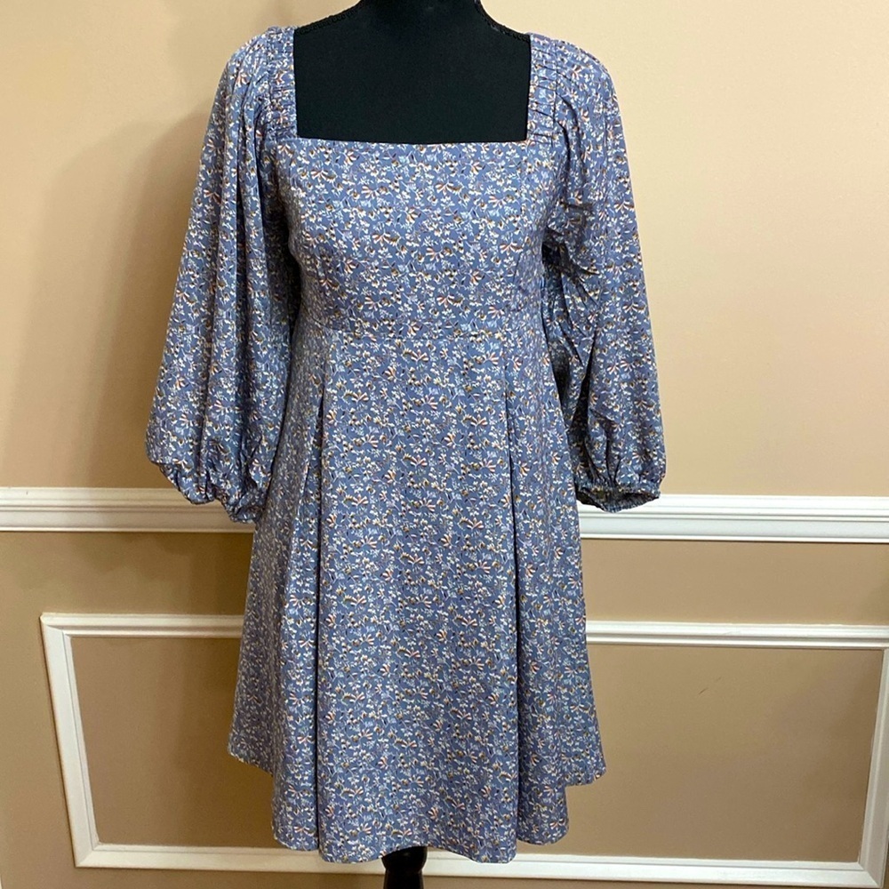 Floral Blue Dress Medium NWT